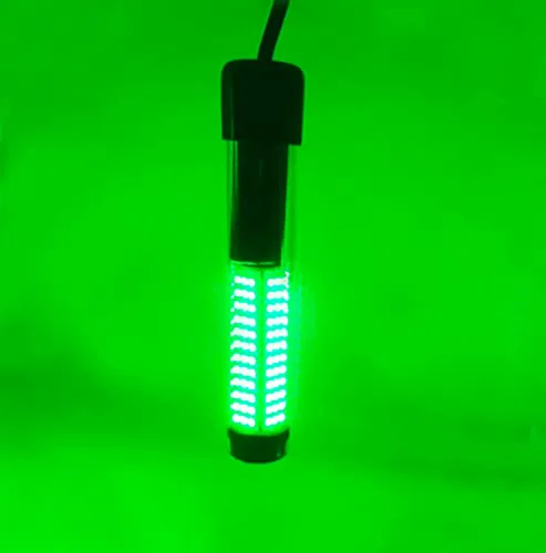SAMDO IP68 Lámpara LED submarina de 12V para pesca, luz de 1080 lúmenes que atrae peces, luz para pesca nocturna de 10.8W Verde