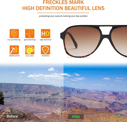Miniatura 4 de Lentes de sol vintage retro de los años 70 para mujer y hombre montura clásica cuadrada y grande estilo aviador lentes naranjas de moda UV400