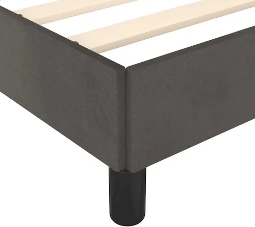 Miniatura 4 de vidaXL Marco de cama, marco de cama tapizado de plataforma, base de cama doble con soporte de listones de madera para dormitorio, gris oscuro