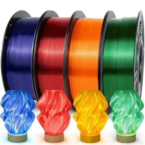 Miniatura 31 de IEMAI Paquete de filamento PETG de 0.069 in, filamento de impresora 3D multicolor translúcido degradado de hasta 23.622 in/s de impresión rápida, 4