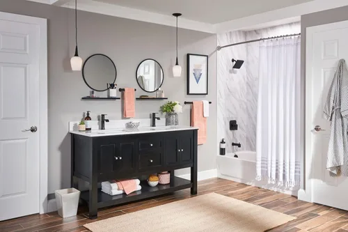 Miniatura 3 de Moen Genta BH3886BL - Toallero de mano moderno de 6.8 pulgadas de longitud para baño o cocina, color negro mate (paquete de 2)