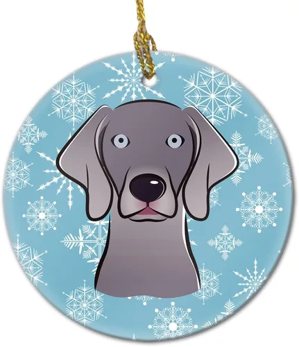 Miniatura 4 de Caroline's Treasures Adorno de cerámica con diseño de copo de nieve para colgar en el árbol de Navidad, para el hogar, Navidad, fiestas, regalo, 3