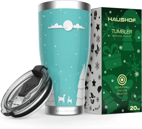 Miniatura 12 de HAUSHOF - Vaso de 30 onzas de acero inoxidable con aislamiento al vacío, taza de café, vaso de viaje de doble pared con tapa, perfecto para bebidas