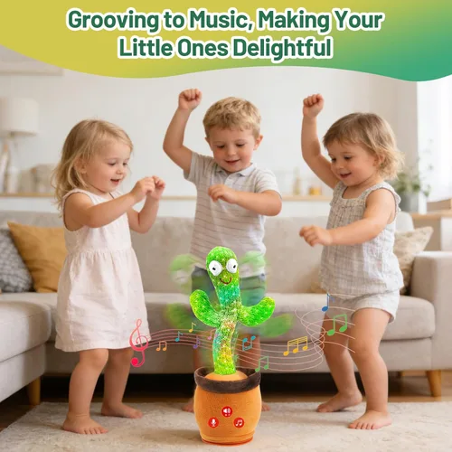 Miniatura 6 de Juguetes para bebés, juguete de cactus que habla bailando, regalos interactivos para niños y niñas, imitando el canto y el cactus repetitivo