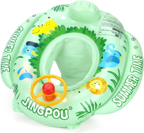 Miniatura 4 de Inflatable Baby Swim Safe Seat Float Ring Toddler Pool Float with Seat Boat Inflatable Ride-on Swimming Pool Toys for Kids Outdoor Verde