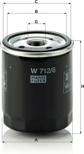 Miniatura 2 de Mann Filter Mann-Filter W 712/6 Filtro de aceite giratorio