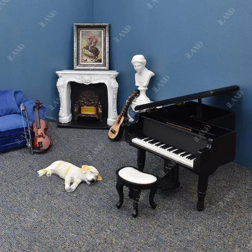 Miniatura 9 de iLAND Accesorios de casa de muñecas en miniatura para muebles de casa de muñecas a escala 1:12, marcos de casa de muñecas con juego de pinturas