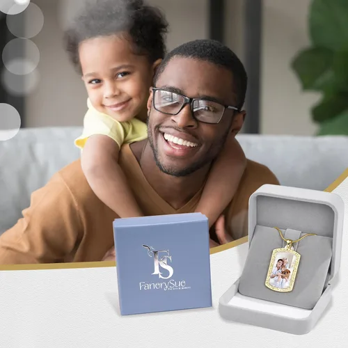 Miniatura 6 de Fanery sue Collar personalizado con etiqueta de perro para hombres y mujeres, collar conmemorativo con imagen, colgante grabado con foto