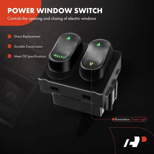 Miniatura 3 de A-Premium Interruptor de ventana eléctrica del conductor delantero compatible con Ford F-150 F150 1999-2002 F-250 F250 1999 cabina estándar de 2