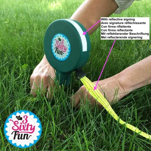 Miniatura 2 de Cables deslizantes de 16 pies para perros – Cable de amarre y estaca para perros – Gira 360° sin enredos – Correa antideslizante para perros