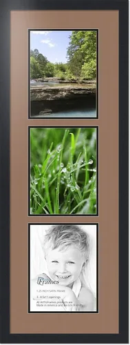 Miniatura 107 de ArtToFrames Marco de fotos tipo collage con estera doble con 3 aberturas de 5x7 y marco negro satinado Uva