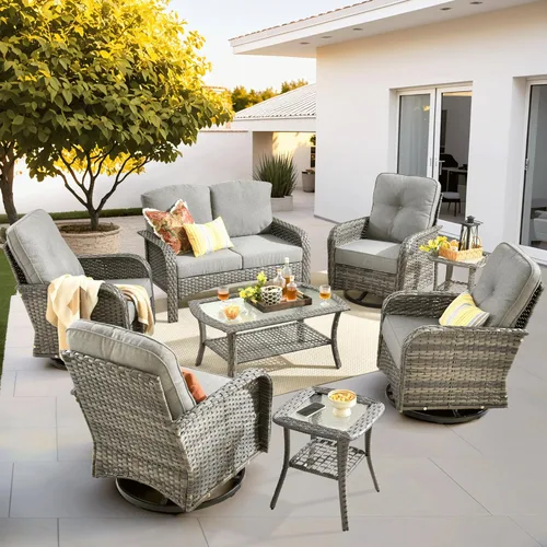 Miniatura 36 de ovios Juego de 2 piezas de muebles para patio, sillas de mimbre para exteriores de 2, sillas de ratán de respaldo alto para todo tipo de clima de 2