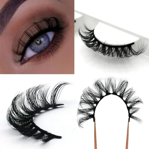 Miniatura 45 de 10 pares de pestañas rusas 3D voluminosas, con curvatura DD, pestañas postizas de visón sintético, pestañas de 19/32 de pulgada que parecen S09