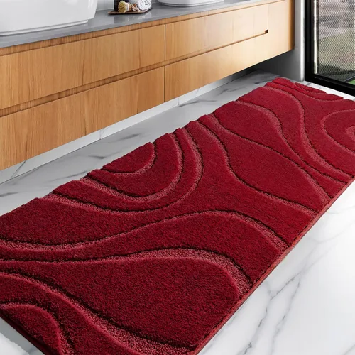 Miniatura 19 de DEXDE Alfombras de baño de 24 x 60 pulgadas, ultra suaves y absorbentes de agua, antideslizantes, de secado rápido, lavables a máquina, tapetes Negro