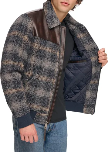 Miniatura 5 de Levi's Men's Mixed Media Western Plaid Bomber Jacket