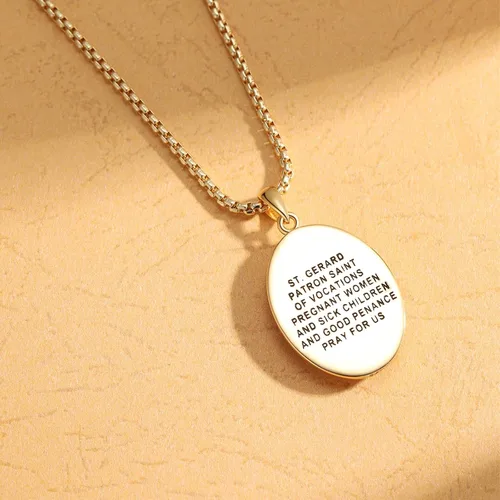 Miniatura 53 de Collar de plata de ley 925 con medalla de San Patrón, colgante de protección católica, amuleto, joyería religiosa para hombres y mujeres