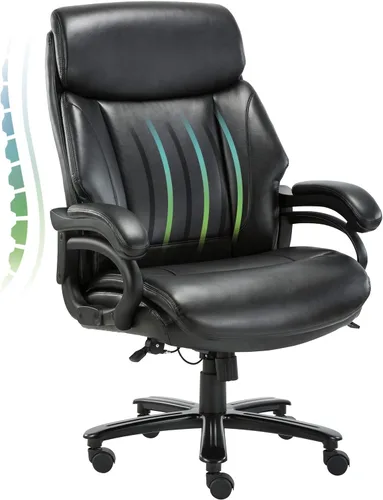 Miniatura 12 de COLAMY Silla de oficina con reposapiés retráctil, diseño ergonómico de respaldo alto, silla ejecutiva de escritorio para computadora con almohada