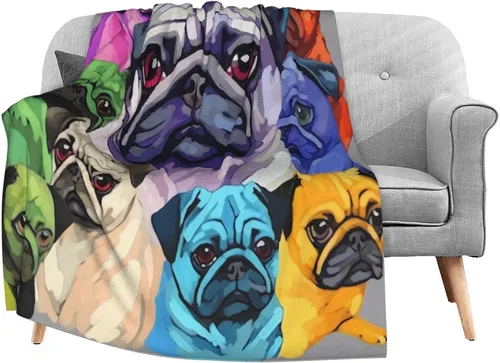 Miniatura 11 de Dujiea Manta de franela mullida de animales lindos de 40 x 50 pulgadas, manta súper suave y ligera para sofá, silla, acogedora manta de cama