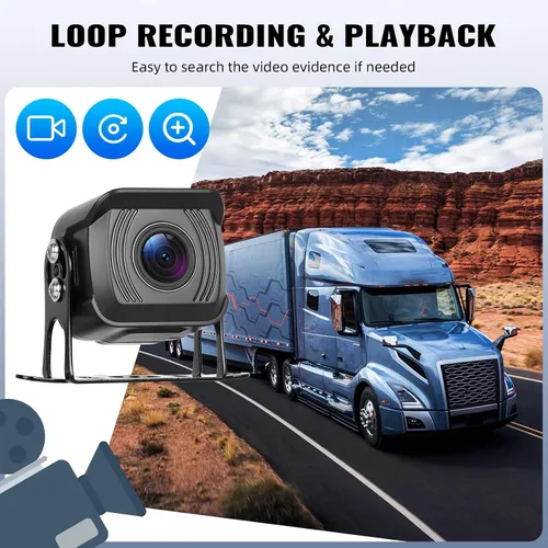 Miniatura 3 de Kit de sistema de cámara de respaldo 1080P, monitor de marcha atrás de 7 pulgadas con función de grabación de visión nocturna DVR Monitor 2 cámaras