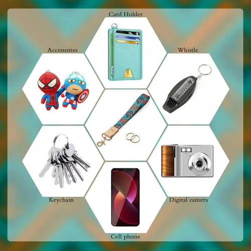 Miniatura 4 de EcoVision - Llaveros lindos con correa para llaves, llavero de muñeca para mujer, correa de insignia con 2 argollas para llaves