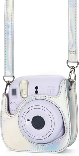 Miniatura 2 de Instant Mini 12 - Funda protectora para cámara Fujifilm Instax Mini 12/11, funda de piel sintética de alta calidad para cámara con bolsillo y correa