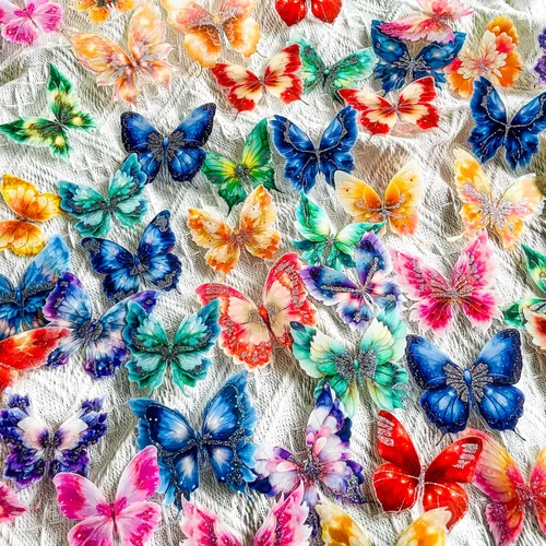Miniatura 18 de 60 piezas de calcomanías holográficas de abejas de jardín para niñas estéticas – Calcomanías transparentes de abejas, florales, de panal