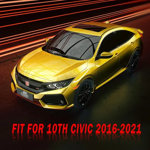 Miniatura 5 de TOMALL Calcomanías de vinilo para borde de ventana de automóvil compatibles con Honda 10th Civic 2016 2017 2018 2019 2020 2021 Accesorios de moldura