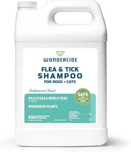 Wondercide - Champú para pulgas y garrapatas para perros y gatos - Tratamiento de pulgas y garrapatas con aceites esenciales naturales - para