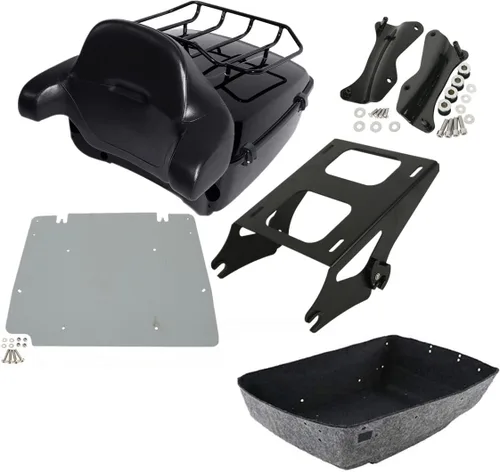 Miniatura 41 de TCMT King - Caja para maletero de motocicleta, almohadilla para respaldo, portaequipajes, altavoces, luces laterales, luz trasera para Harley