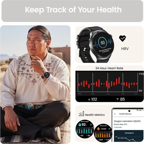 Miniatura 2 de Reloj inteligente de salud para mujeres y hombres, reloj de seguimiento de actividad física con pantalla de 1.43 pulgadas con frecuencia cardíaca