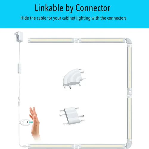 Miniatura 4 de LAMPAOUS Kit de iluminación LED regulable para debajo del gabinete, kit de iluminación segura para pistola activada por ondas manuales, sensor