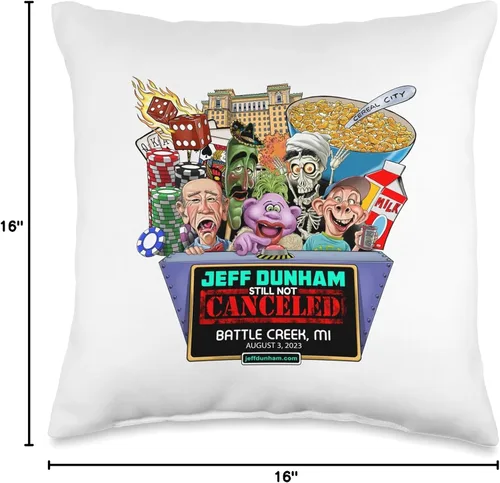 Miniatura 4 de JEFF DUNHAM Battle Creek, MI (2023) - Almohada de 16 x 16 pulgadas, multicolor