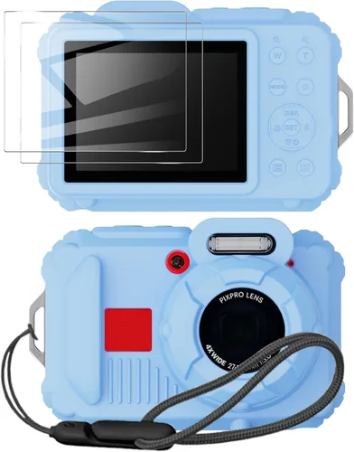 Miniatura 12 de Funda protectora de silicona para cámaras digitales Kodak Pixpro wpz2, con protector de pantalla y cordón, para accesorios Kodak Pixpro wpz2 - Negro