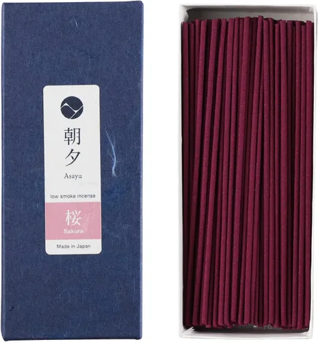 Miniatura 10 de Asayu Japan Varitas de incienso con bajo humo para meditación matutina o nocturna, relax o yoga, hecho en Japón 1.41 oz - Jardín Zen japonés