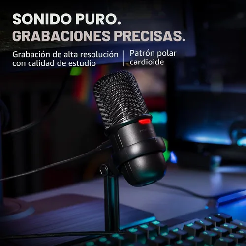 Miniatura 4 de HyperX SoloCast - Micrófono de condensador USB para juegos, para PC, PS4, PS5 y Mac, sensor de toque para silenciar, patrón polar cardioide, ideal