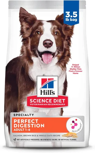 Miniatura 16 de Hill's Science Diet Digestión perfecta, para perros adultos de 1 a 6 años, apoyo digestivo, alimento seco para perros, pollo, arroz integral y avena