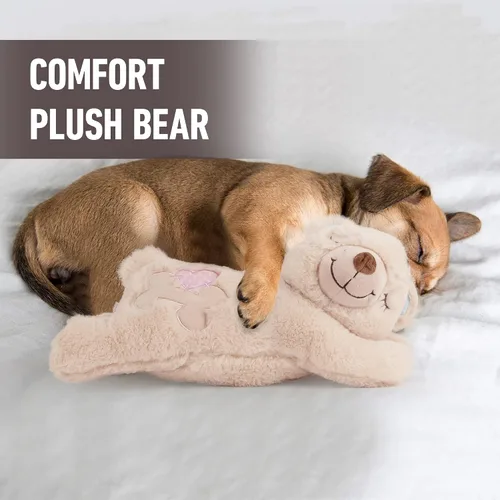 Miniatura 6 de PetPrime - Juguete de peluche de conejo de peluche para perro, con bolsa más cálida, juguete suave para aliviar la ansiedad del cachorro, latido