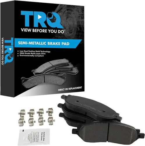 Miniatura 174 de TRQ Pastillas de freno delanteras semi metálicas compatibles con Ford Expedition 2018-2021 F-150 2018-2020 Lincoln Navigator 2018-2022