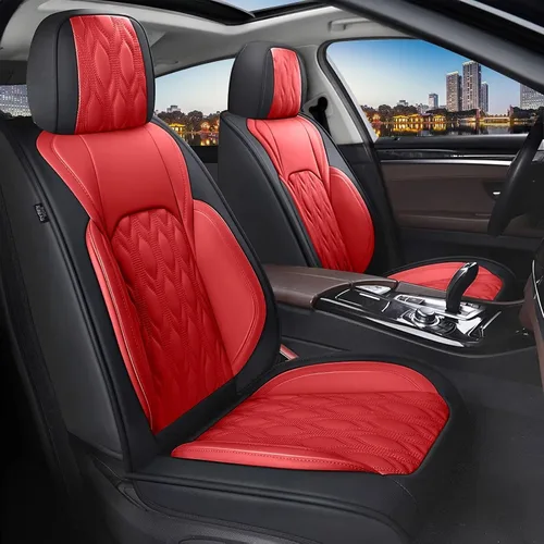 Miniatura 19 de DISUTOGO Fundas de asiento de coche para Nissan Frontier 2009-2024 2025 2026: juego completo de fundas de asiento de cuero, protector de cojín