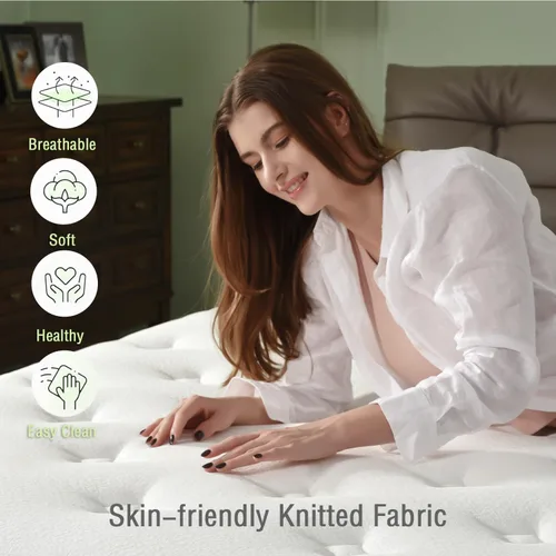 Miniatura 4 de Colchón híbrido King de 12 pulgadas en caja, certificado CertiPUR-US Gel memory foam & pocketed springs, medium plush cooling mattress relieves