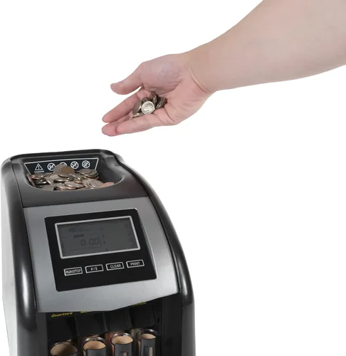 Miniatura 4 de Royal Sovereign Contador/clasificador eléctrico de monedas de 4 filas con tecnología patentada antiatascos y pantalla de conteo digital (FS-44N)