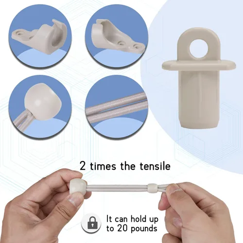 Miniatura 5 de Kit elástico + soporte inalámbrico, accesorios de instalación de repuesto universales para sombrilla de interior/exterior y persianas enrollables