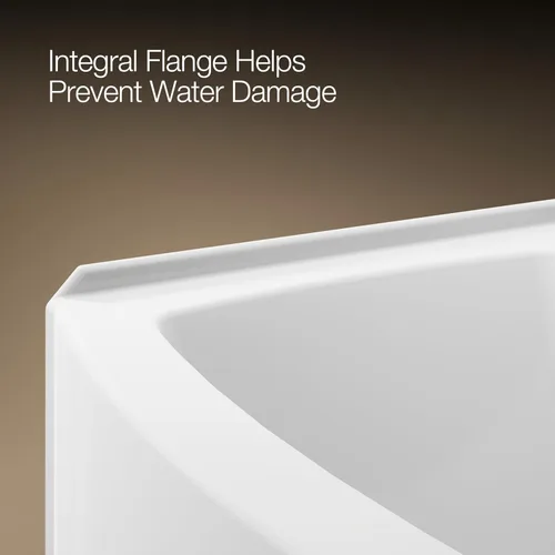 Miniatura 9 de KOHLER 1100-RA-0 Expanse - Bañera acrílica para alcoba de 60 x 32 pulgadas con drenaje a mano derecha, diseño compacto, color blanco