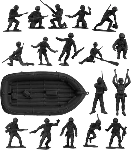 Miniatura 2 de BMC Marx Soldados de plástico del ejército de EE. UU. - Soldados negros 31 piezas de la Segunda Guerra Mundial - Fabricado en EE. UU