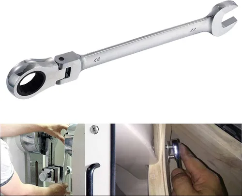 Miniatura 8 de KATUR Juego de llaves de trinquete de 0.866 in con cabezal giratorio flexible, llave combinada de trinquete, herramienta métrica de acero al cromo