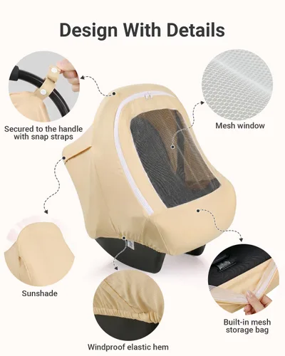 Miniatura 3 de Metplus Toldo 2 en 1 para Asiento de Automóvil de Bebé, Parasol de Privacidad Multiuso, Protege la Seguridad del Bebé con Estilo, Fundas