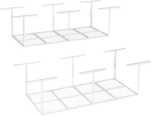 FLEXIMOUNTS Estante de almacenamiento de garaje de 3 x 8 pulgadas, sistema de organización de almacenamiento ajustable, estantes de almacenamiento
