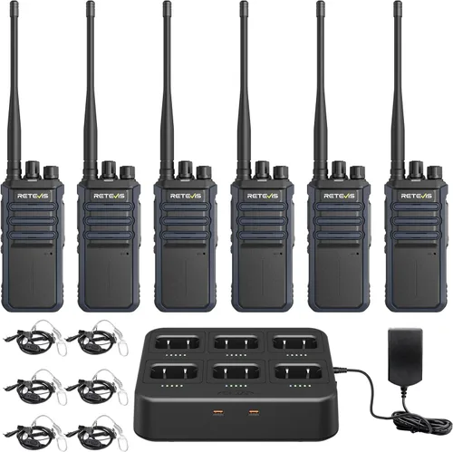 Miniatura 16 de Retevis RT86 Radio de 2 vías de largo alcance, radio profesional de dos vías con cargador de 6 vías para adultos, radio de alta resistencia, alta