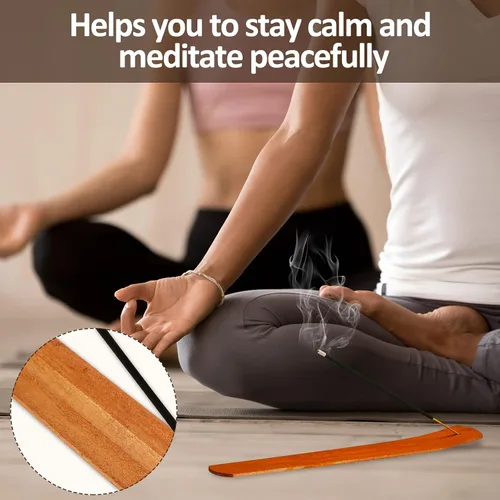 Miniatura 5 de Cunhill 12 piezas hechas a mano de madera para incienso, quemador de incienso de madera, bandejas para cenizas, accesorios para el hogar, accesorios