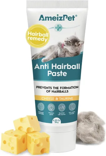 AmeizPet Remedio para Bolas de Pelo para Gatos, Pasta de Malte Anti-Bolas de Pelo para el Pelo de Mascotas, Tratamiento para Gatos de Pelo Largo y